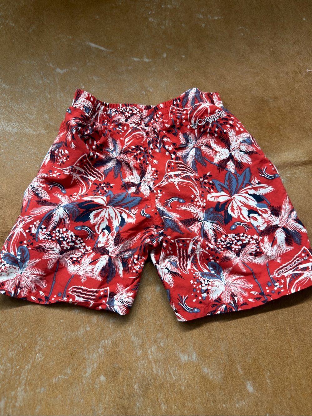 Columbia Red Tropical Print Kids' Shorts